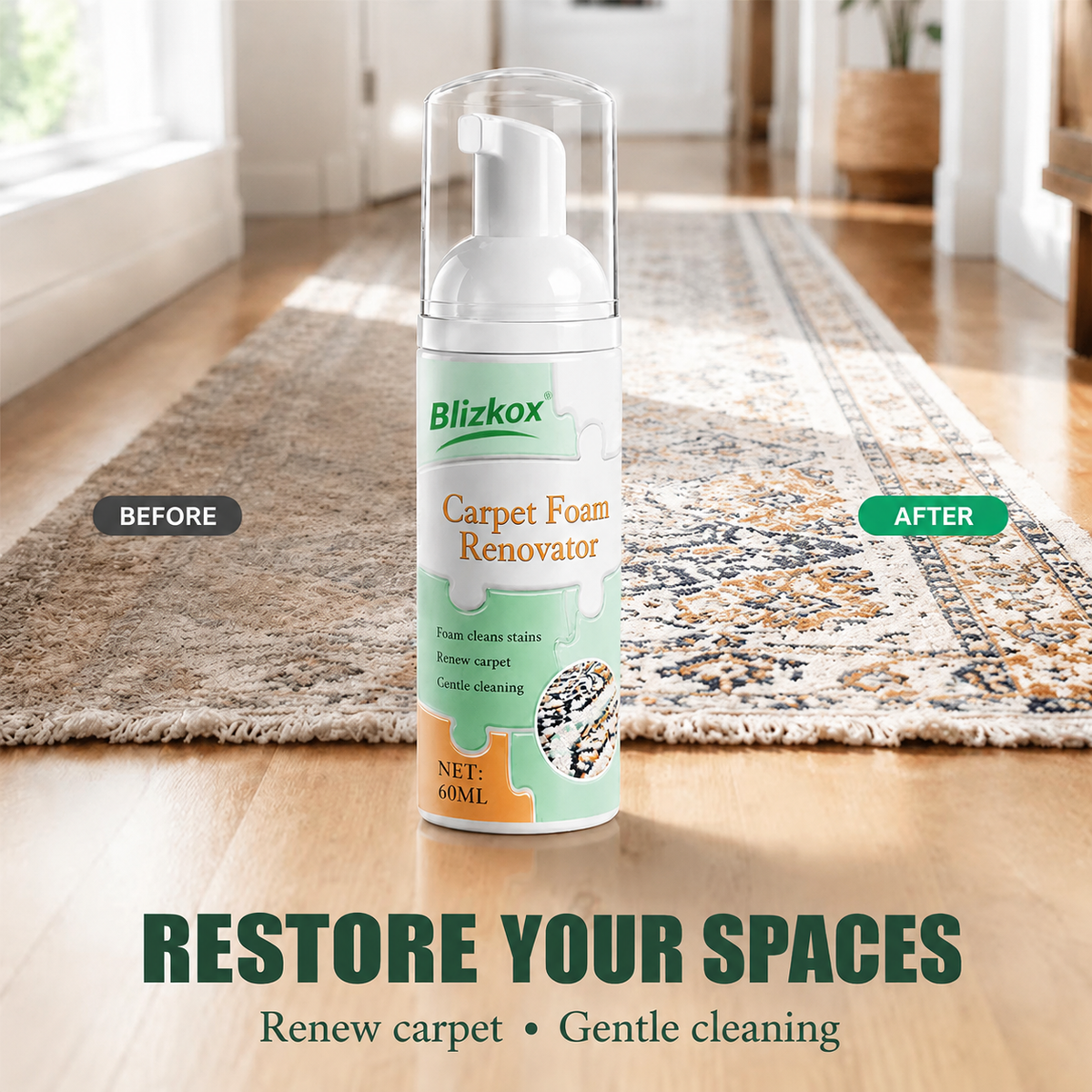 🔥Limited Time Promotion 50% OFF🔥Waterless Carpet Foam Stain Remover with Towel
